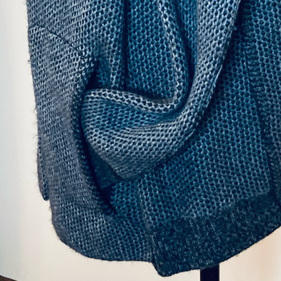 360 Sweater Open Cardigan Sz Small Wool Cashmere Blend Grey Black Hood Stitching - Picture 6 of 16